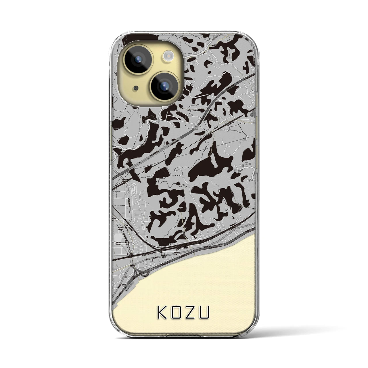 【国府津（神奈川県）】地図柄iPhoneケース（クリアタイプ）