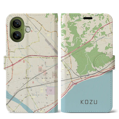 【国府津（神奈川県）】地図柄iPhoneケース（手帳タイプ）