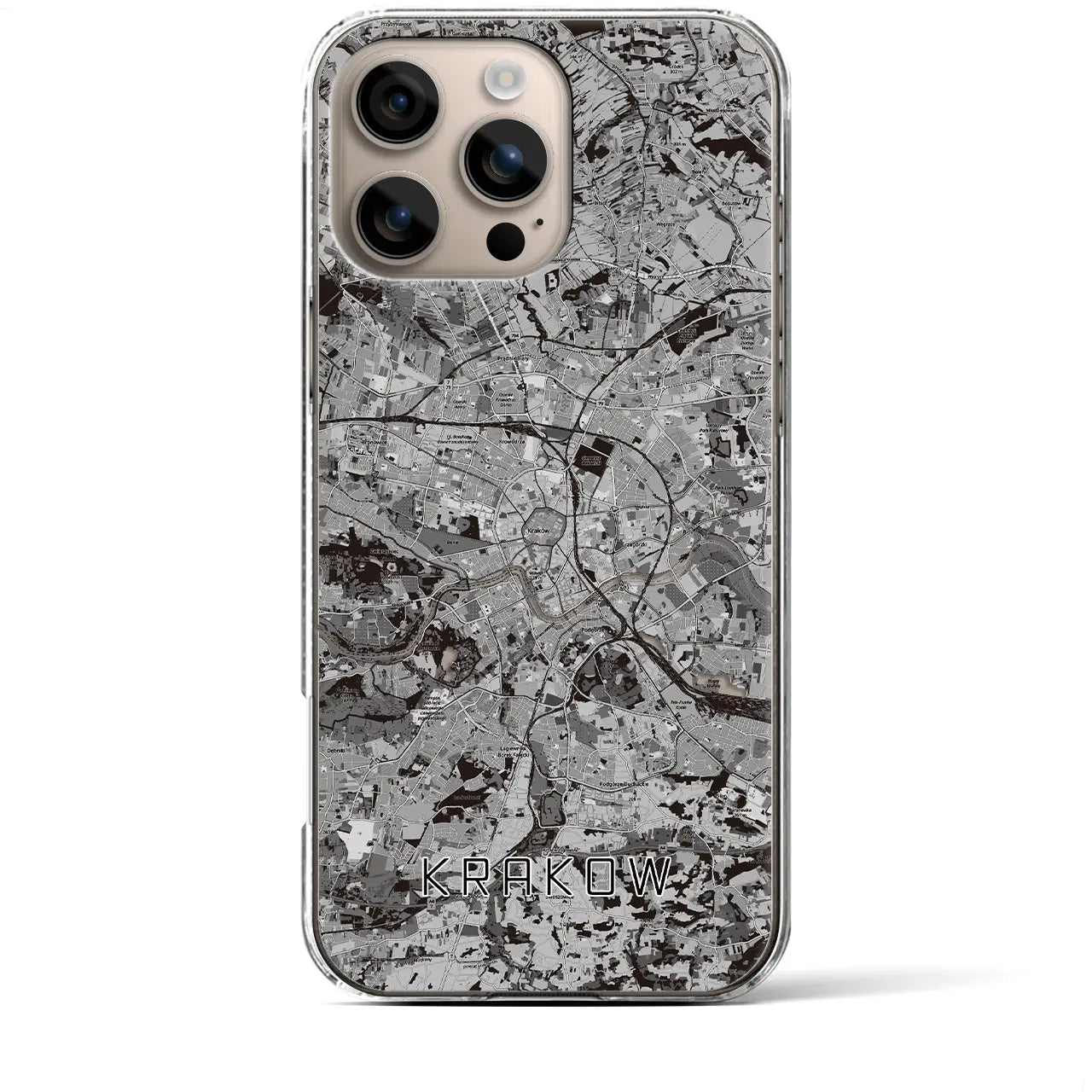 【クラクフ（ポーランド）】地図柄iPhoneケース（クリアタイプ）