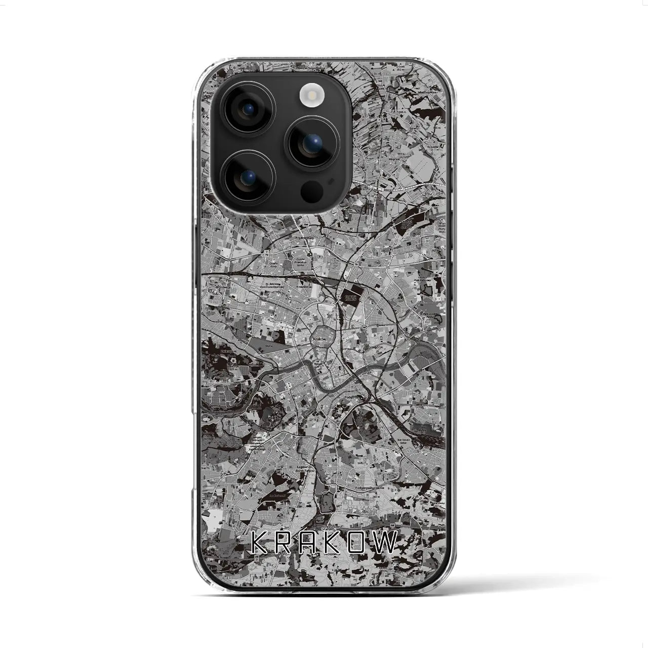 【クラクフ（ポーランド）】地図柄iPhoneケース（クリアタイプ）