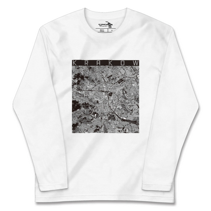 【クラクフ（ポーランド）】地図柄ロングスリーブTシャツ
