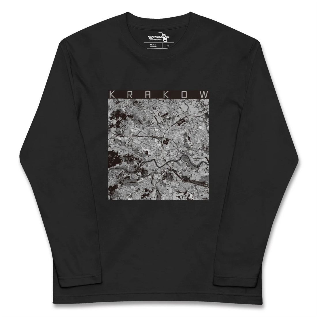【クラクフ（ポーランド）】地図柄ロングスリーブTシャツ