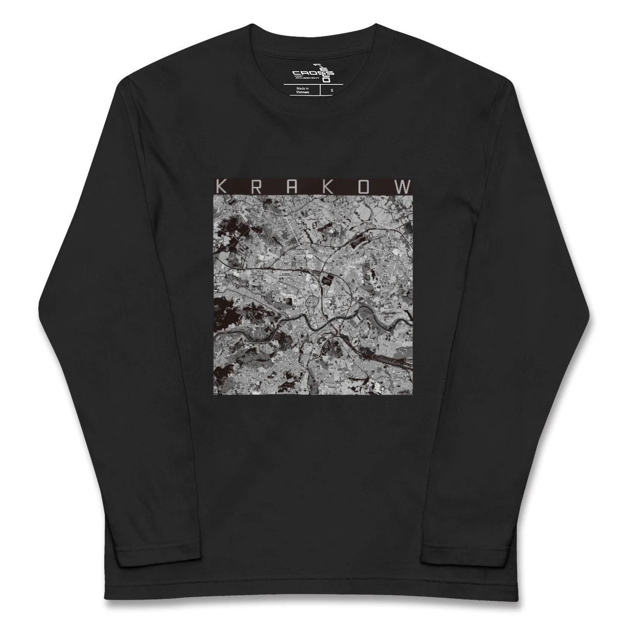 【クラクフ（ポーランド）】地図柄ロングスリーブTシャツ