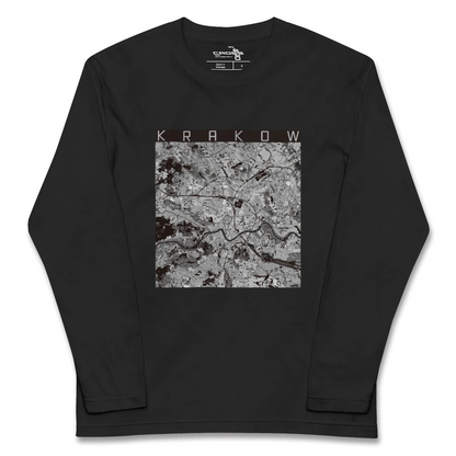 【クラクフ（ポーランド）】地図柄ロングスリーブTシャツ