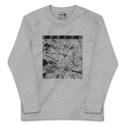 【クラクフ（ポーランド）】地図柄ロングスリーブTシャツ