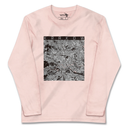 【クラクフ（ポーランド）】地図柄ロングスリーブTシャツ