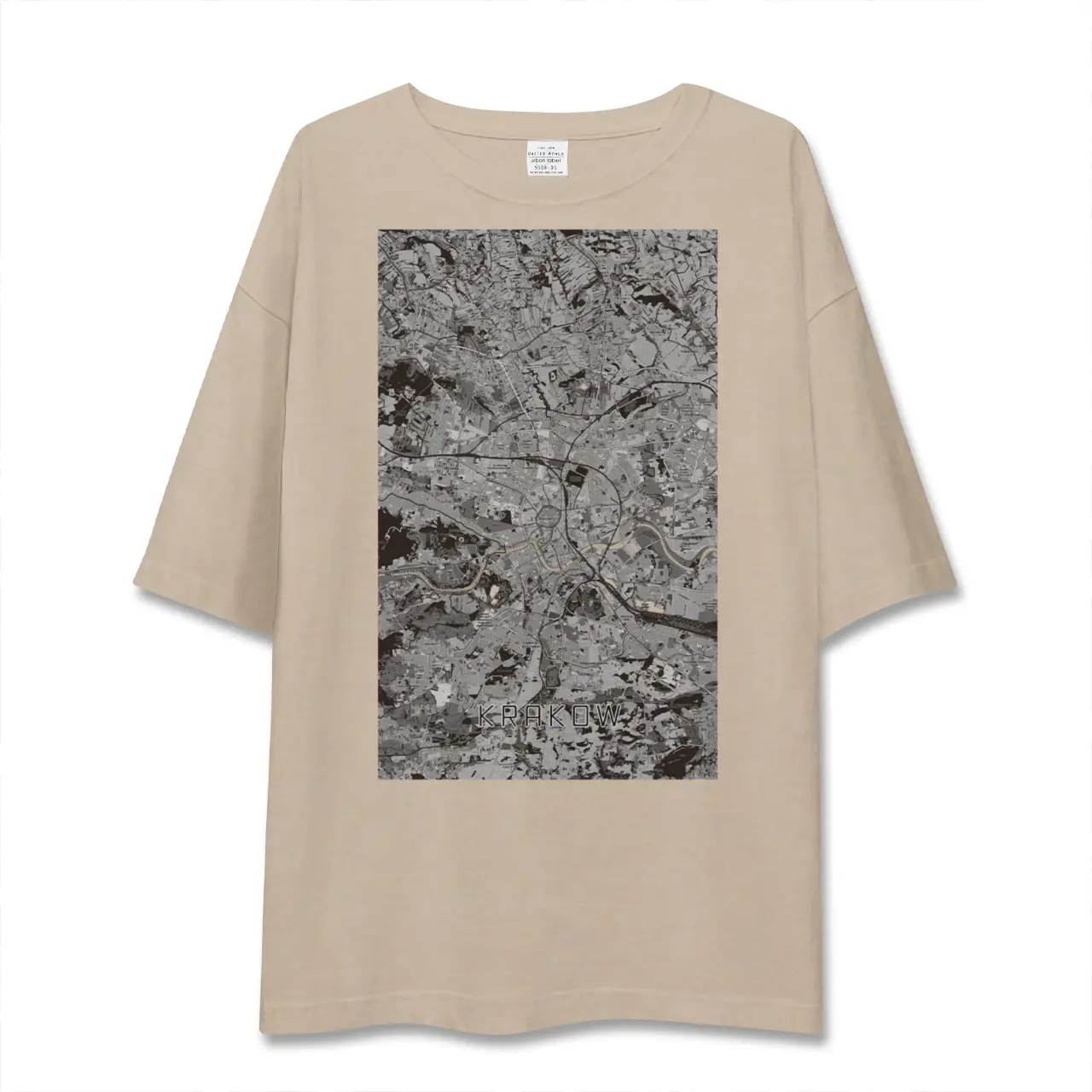 【クラクフ（ポーランド）】地図柄ビッグシルエットTシャツ
