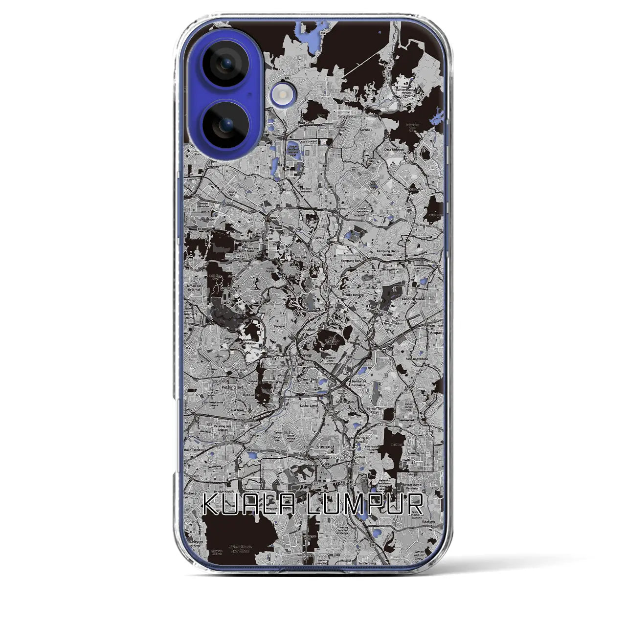 【クアラルンプール（マレーシア）】地図柄iPhoneケース（クリアタイプ）