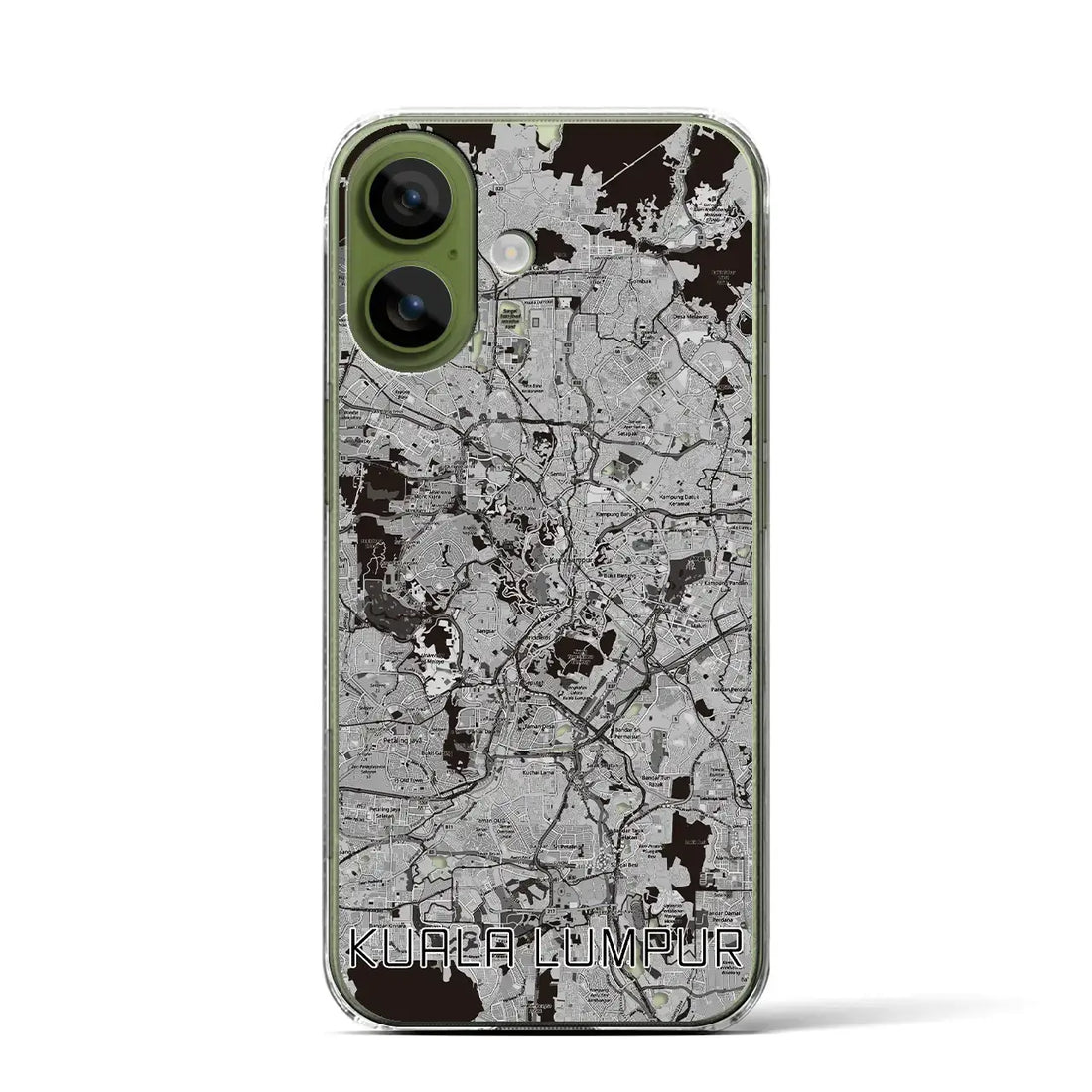 【クアラルンプール（マレーシア）】地図柄iPhoneケース（クリアタイプ）モノトーン・iPhone 17 Pro Max 用