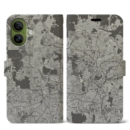 【クアラルンプール（マレーシア）】地図柄iPhoneケース（手帳タイプ）