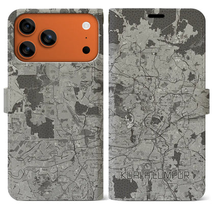 【クアラルンプール（マレーシア）】地図柄iPhoneケース（手帳タイプ）