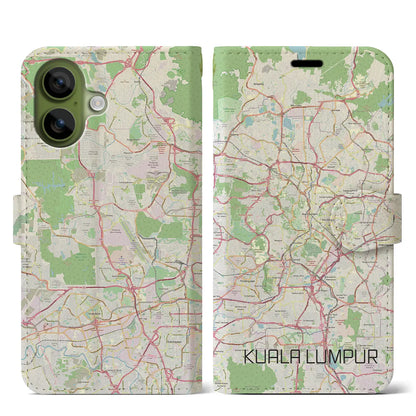 【クアラルンプール（マレーシア）】地図柄iPhoneケース（手帳タイプ）