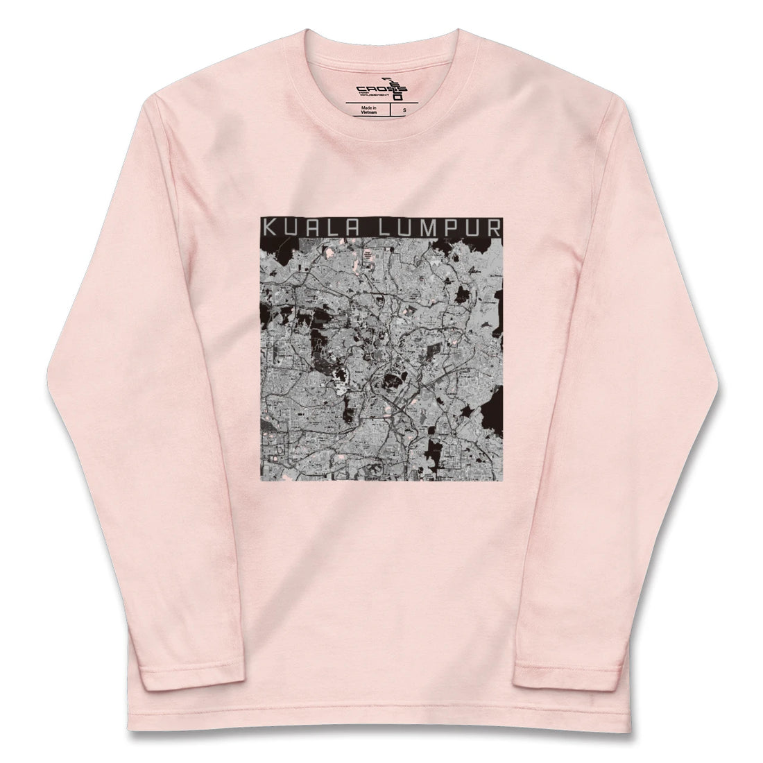 【クアラルンプール(マレーシア)】地図柄ロングスリーブTシャツ