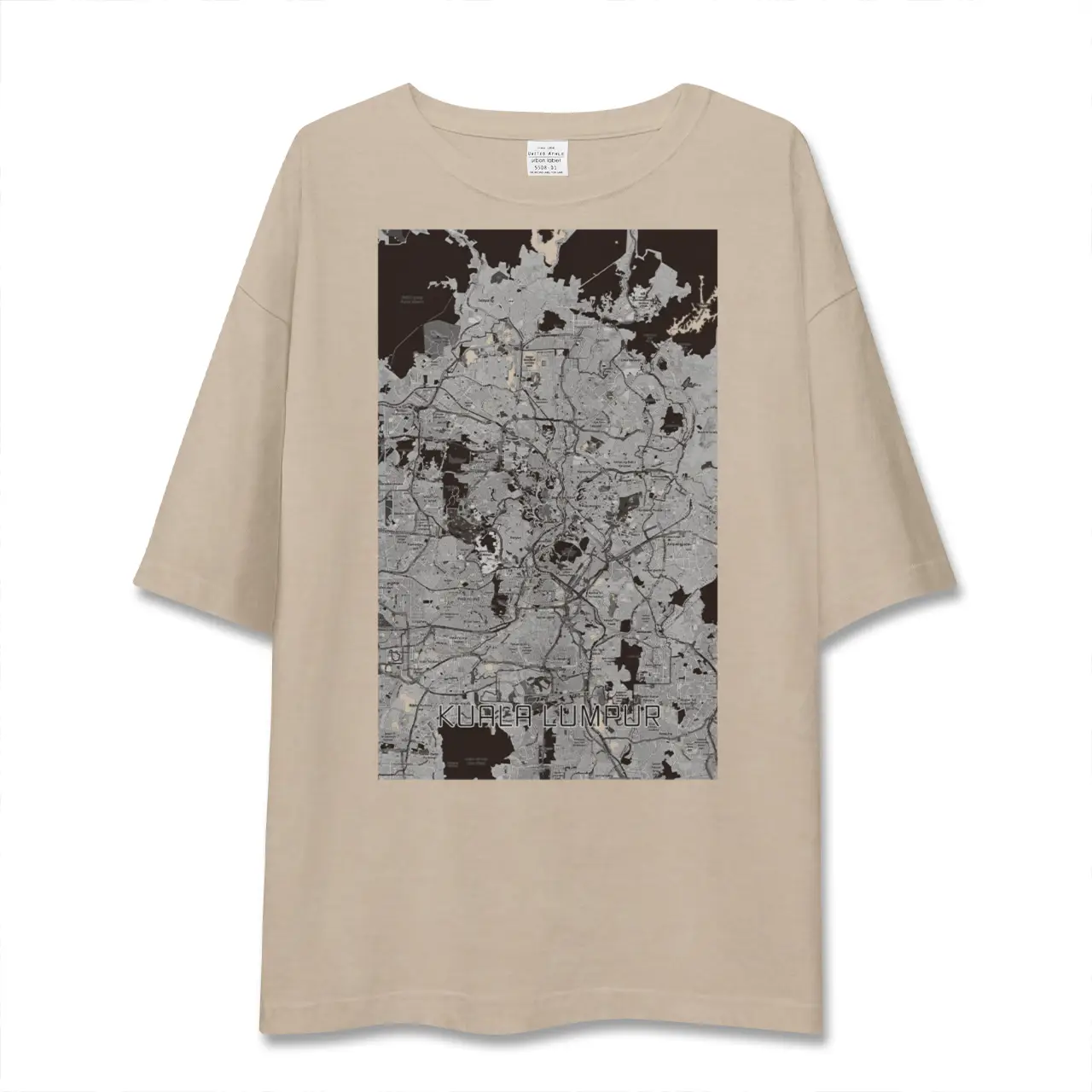 【クアラルンプール（マレーシア）】地図柄ビッグシルエットTシャツ