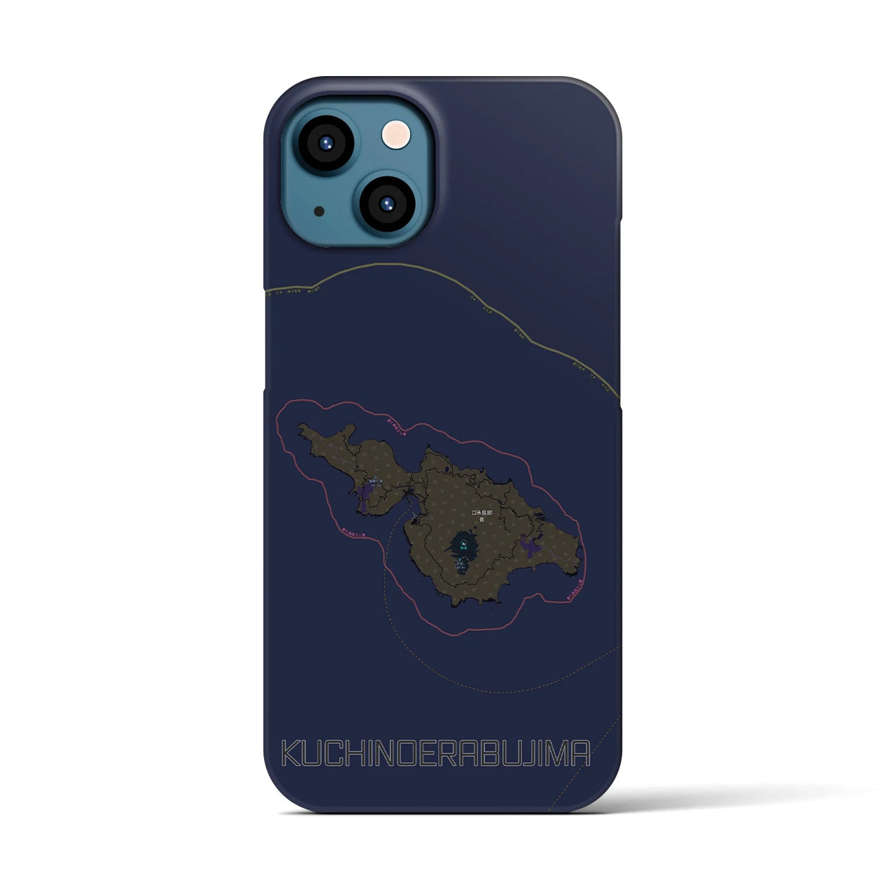 【口永良部島（鹿児島県）】地図柄iPhoneケース（バックカバータイプ）
