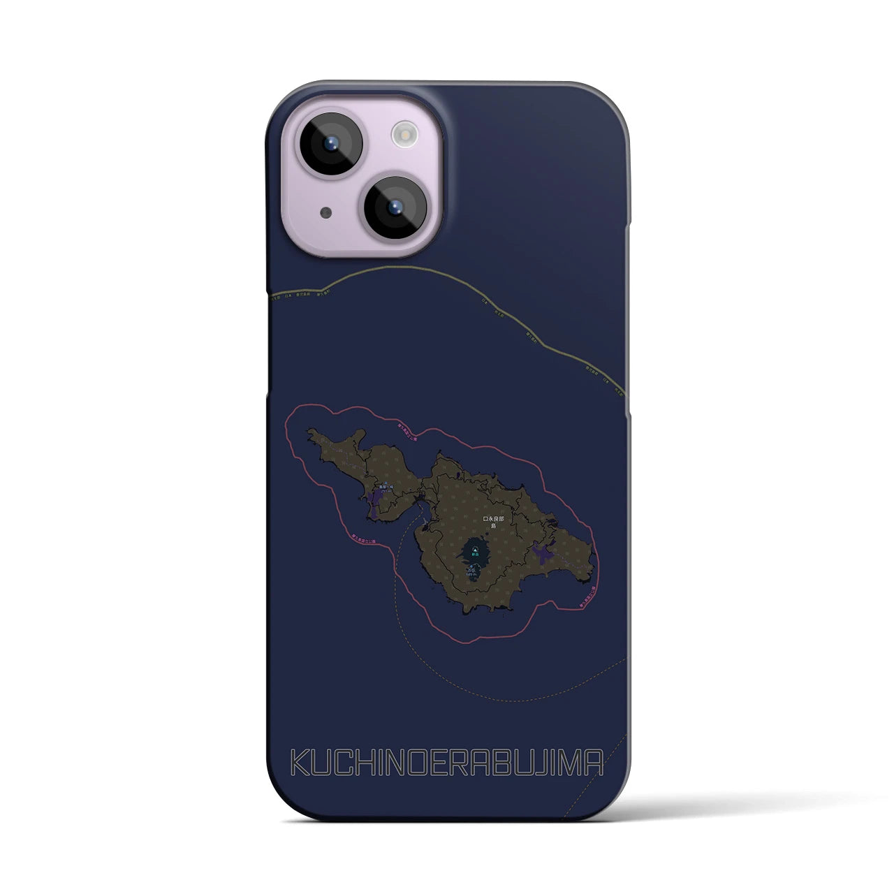 【口永良部島（鹿児島県）】地図柄iPhoneケース（バックカバータイプ）