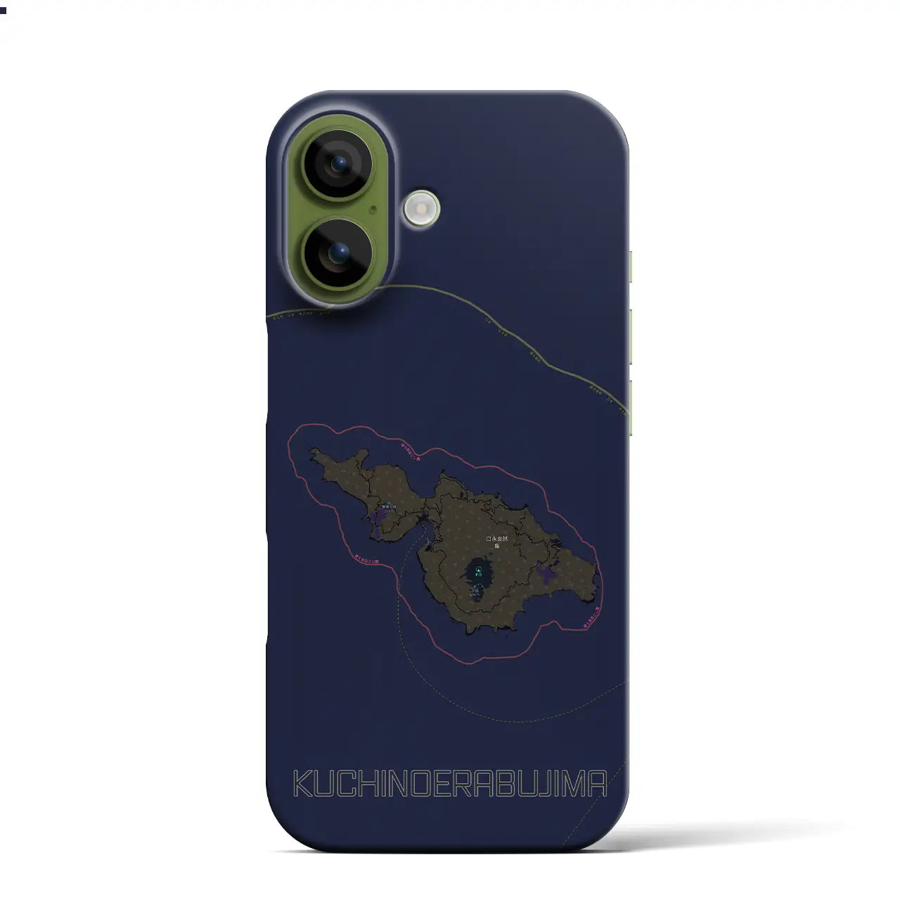 【口永良部島（鹿児島県）】地図柄iPhoneケース（バックカバータイプ）