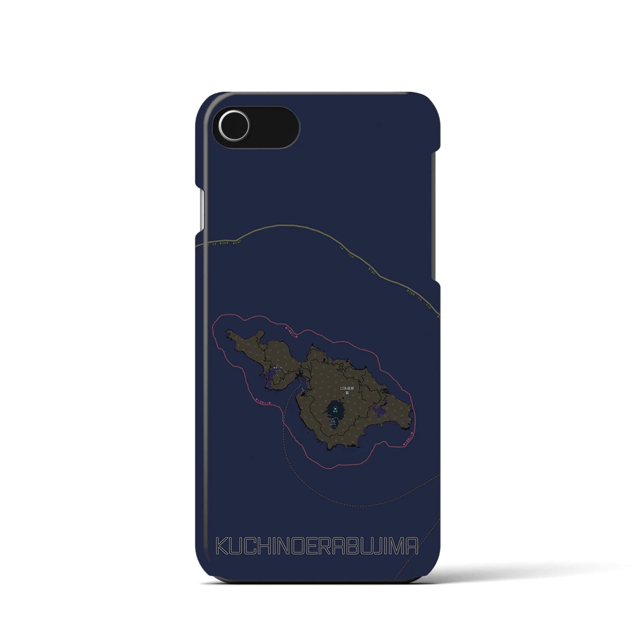【口永良部島（鹿児島県）】地図柄iPhoneケース（バックカバータイプ）