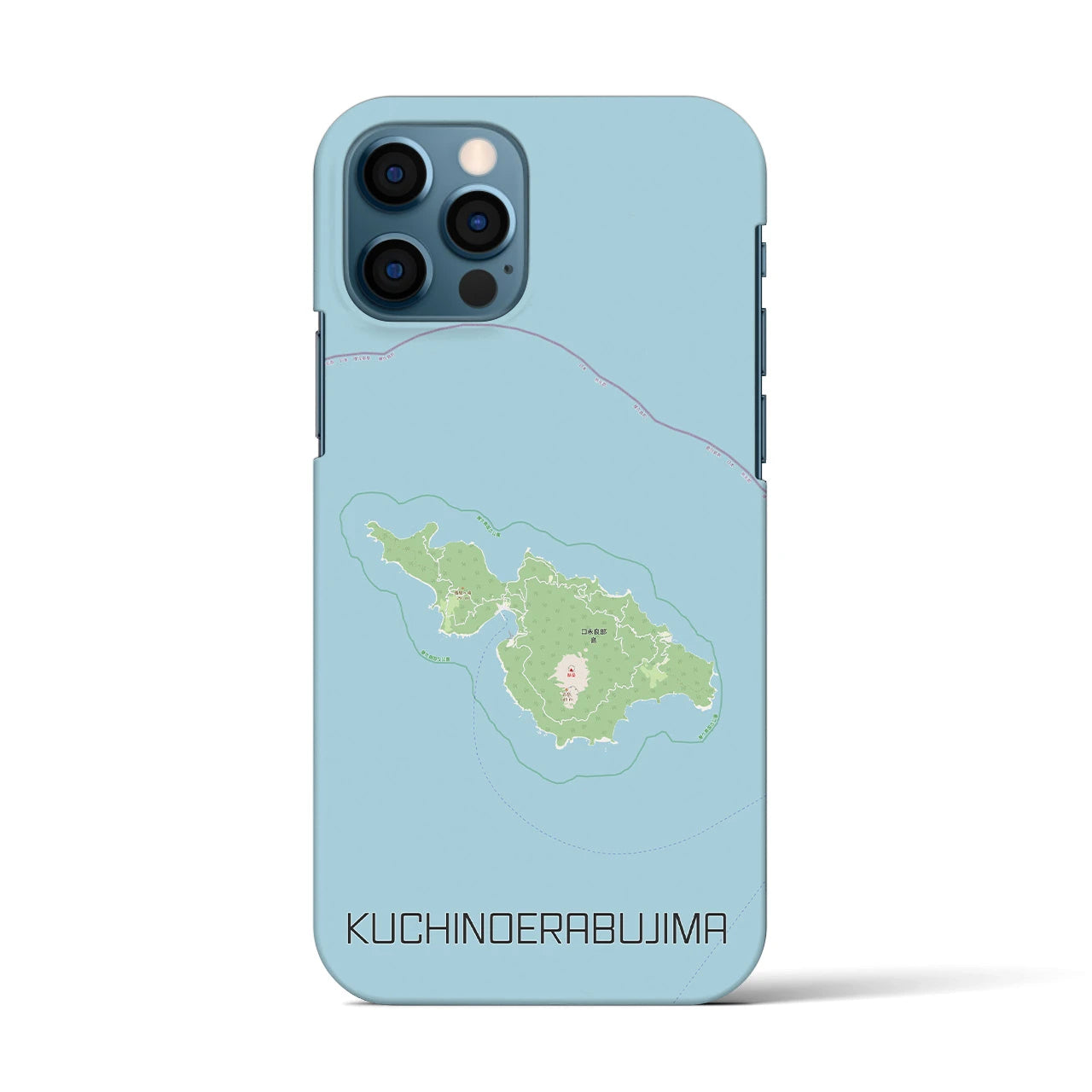 【口永良部島（鹿児島県）】地図柄iPhoneケース（バックカバータイプ）