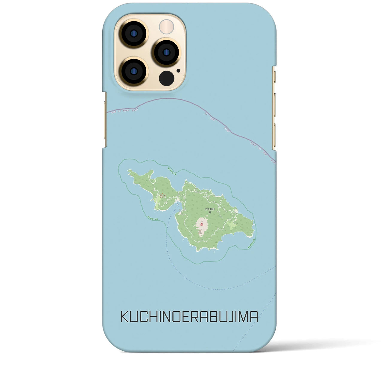 【口永良部島（鹿児島県）】地図柄iPhoneケース（バックカバータイプ）