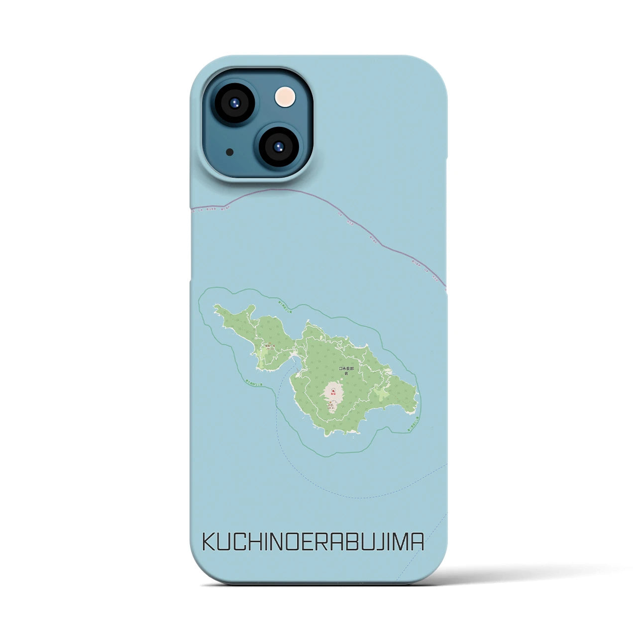 【口永良部島（鹿児島県）】地図柄iPhoneケース（バックカバータイプ）