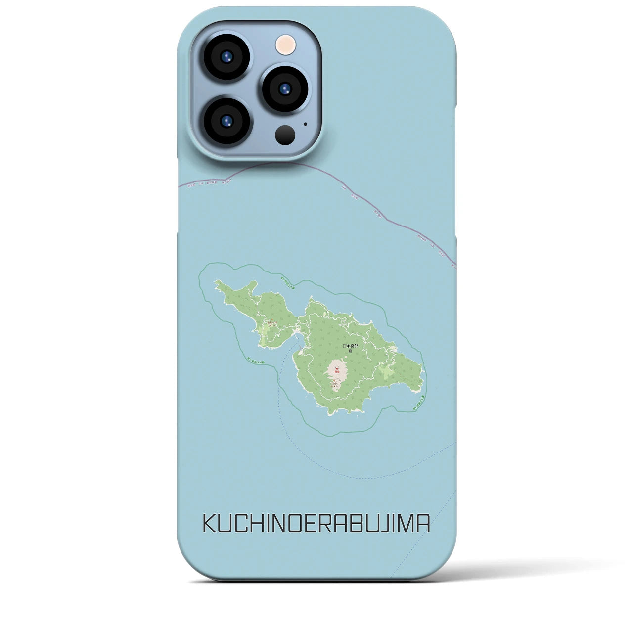 【口永良部島（鹿児島県）】地図柄iPhoneケース（バックカバータイプ）