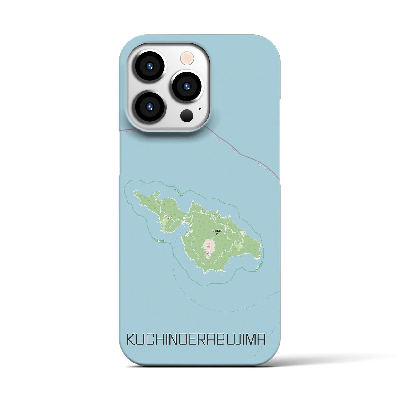 【口永良部島（鹿児島県）】地図柄iPhoneケース（バックカバータイプ）