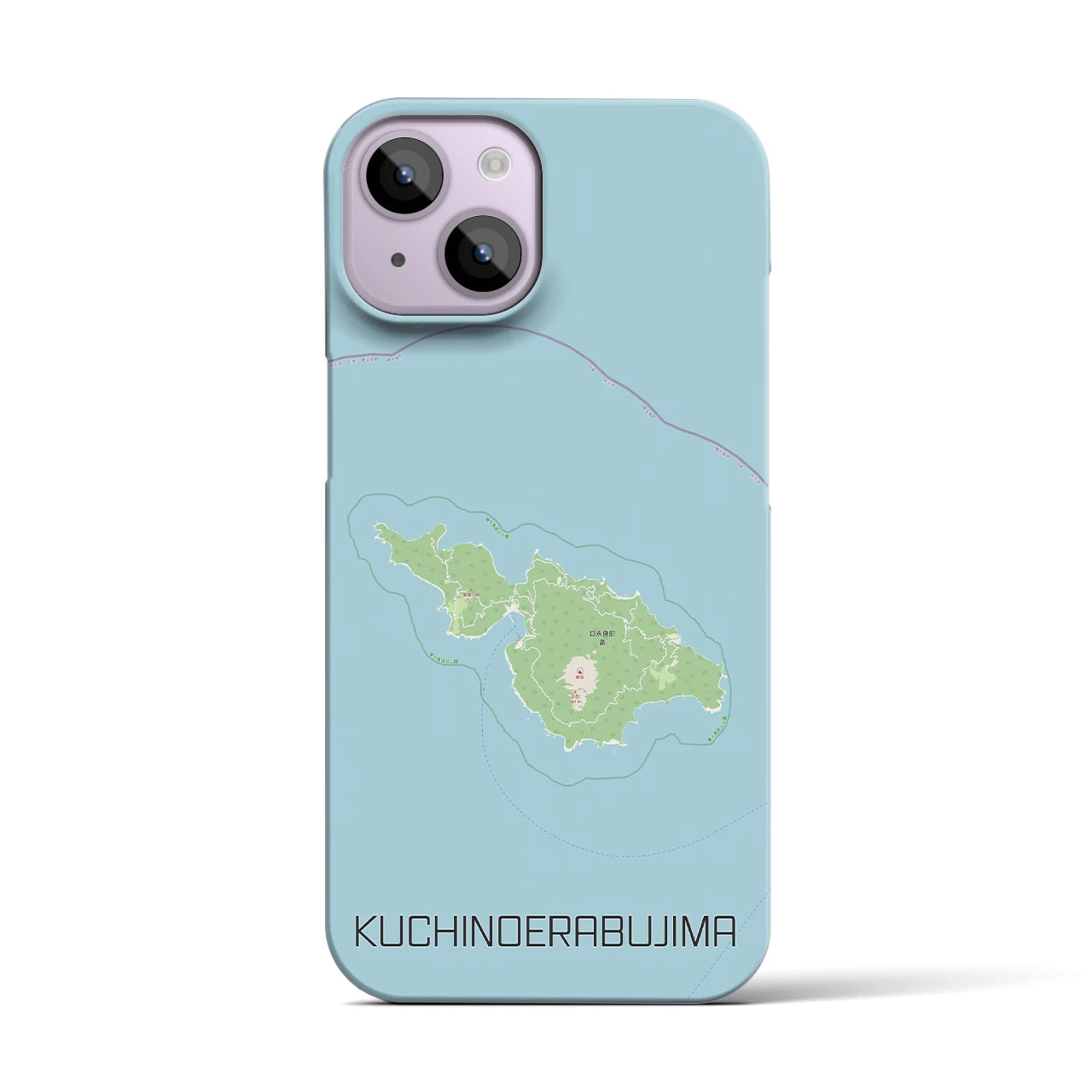 【口永良部島（鹿児島県）】地図柄iPhoneケース（バックカバータイプ）