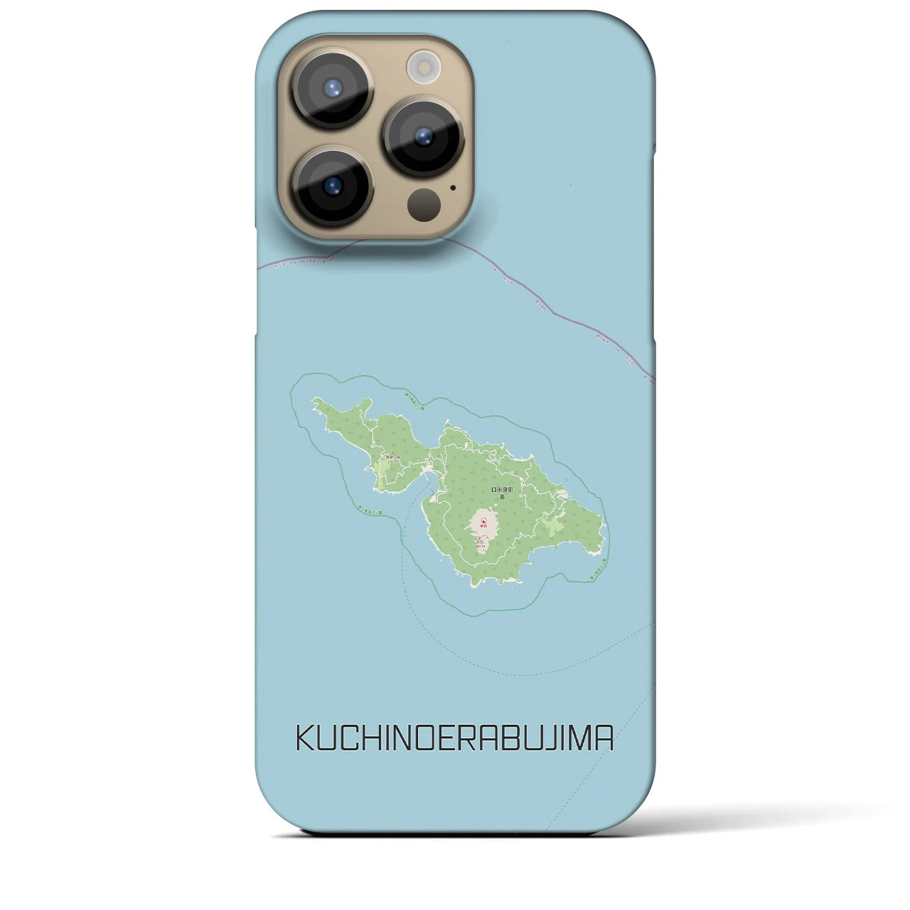 【口永良部島（鹿児島県）】地図柄iPhoneケース（バックカバータイプ）