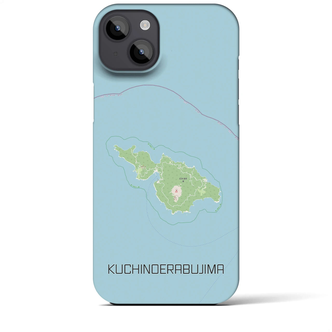 【口永良部島（鹿児島県）】地図柄iPhoneケース（バックカバータイプ）