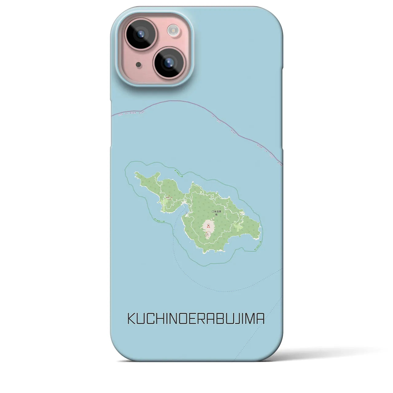 【口永良部島（鹿児島県）】地図柄iPhoneケース（バックカバータイプ）