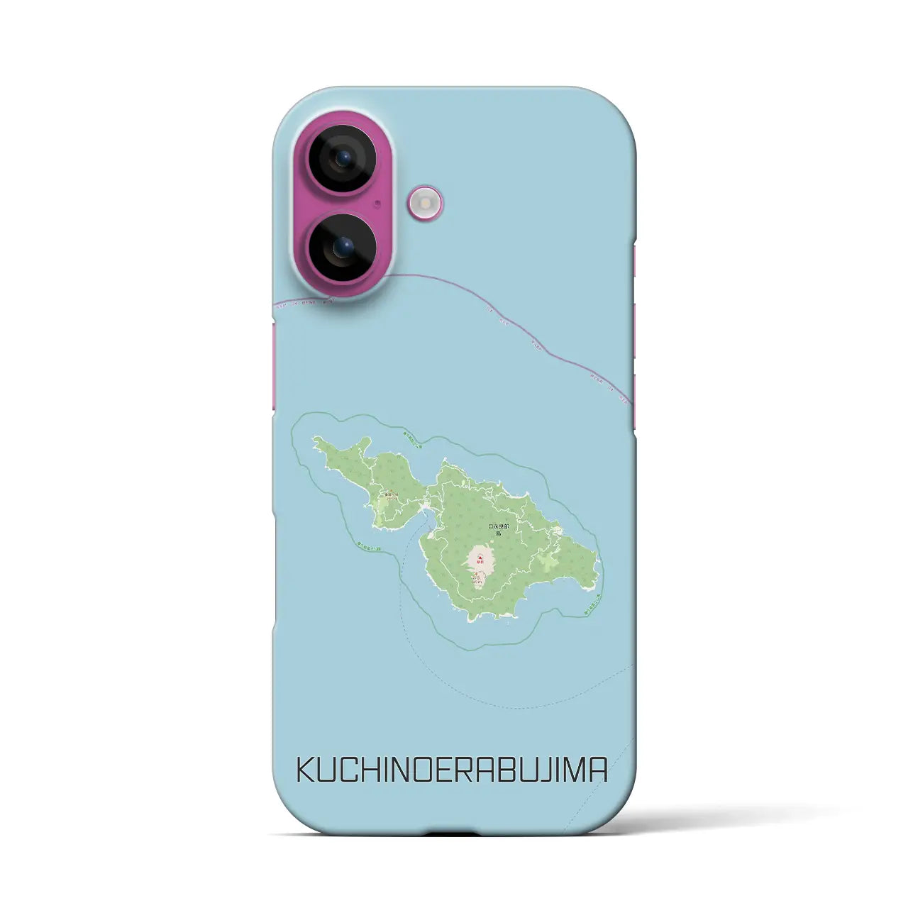 【口永良部島（鹿児島県）】地図柄iPhoneケース（バックカバータイプ）