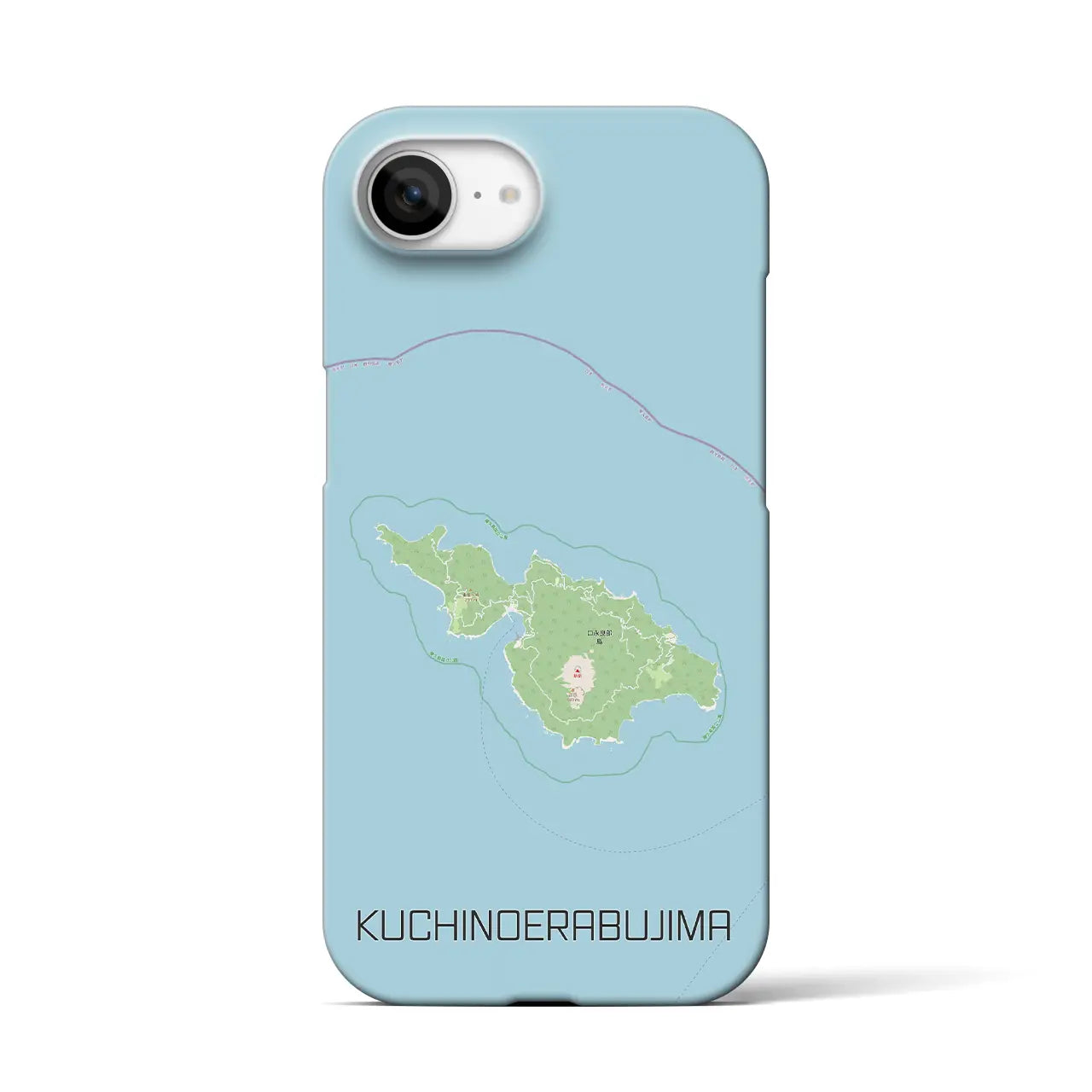【口永良部島（鹿児島県）】地図柄iPhoneケース（バックカバータイプ）