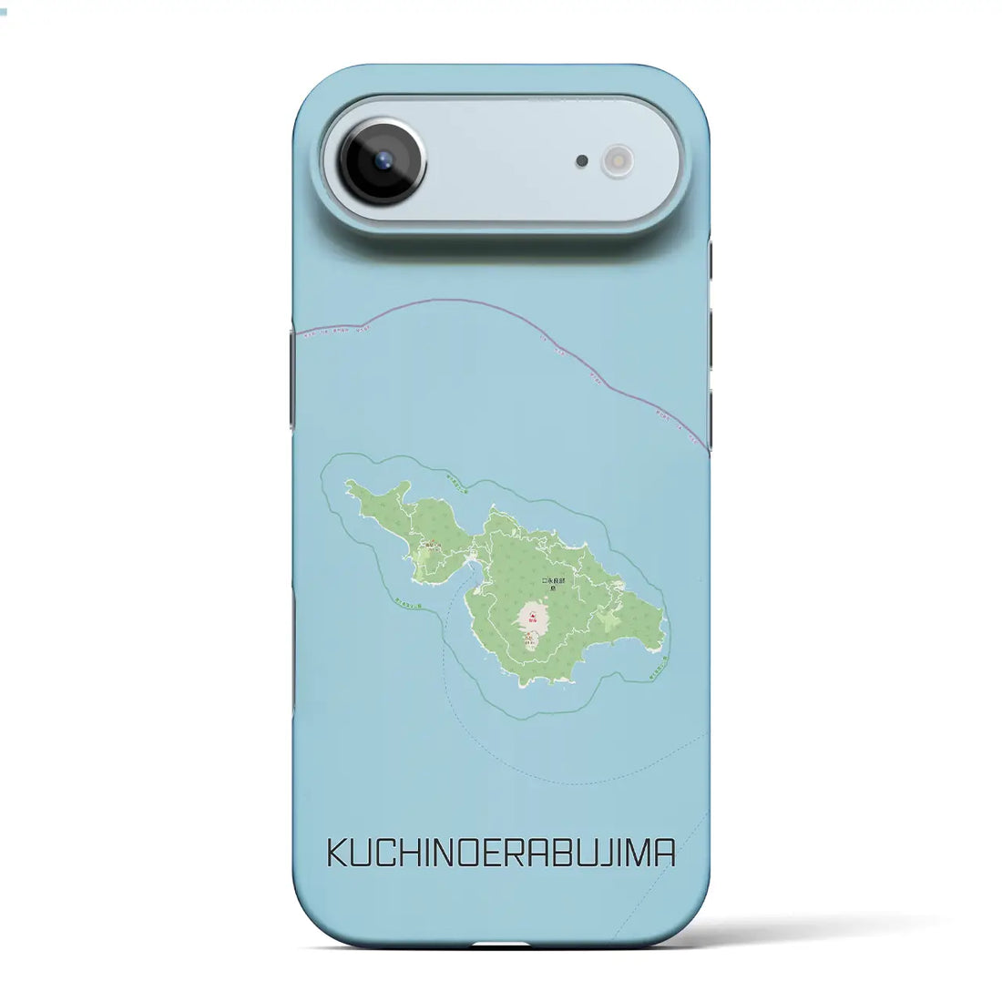 【口永良部島（鹿児島県）】地図柄iPhoneケース（バックカバータイプ）ブラック・iPhone 17 Pro Max 用
