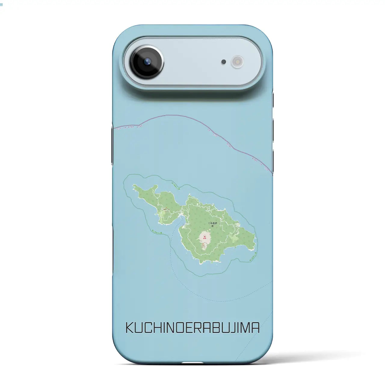 【口永良部島（鹿児島県）】地図柄iPhoneケース（バックカバータイプ）ブラック・iPhone 17 Pro Max 用
