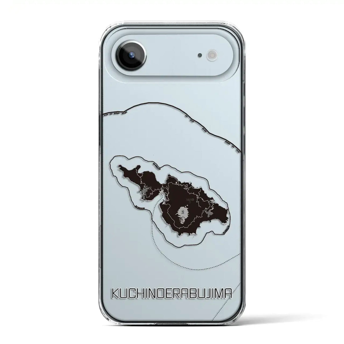 【口永良部島（鹿児島県）】地図柄iPhoneケース（クリアタイプ）モノトーン・iPhone 17 Pro Max 用
