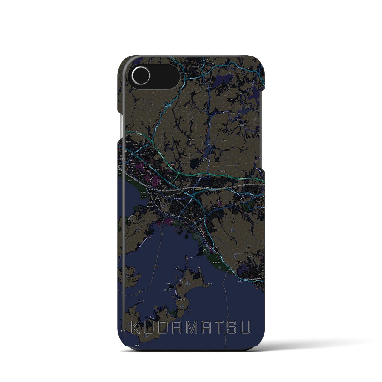 【下松（山口県）】地図柄iPhoneケース（バックカバータイプ）