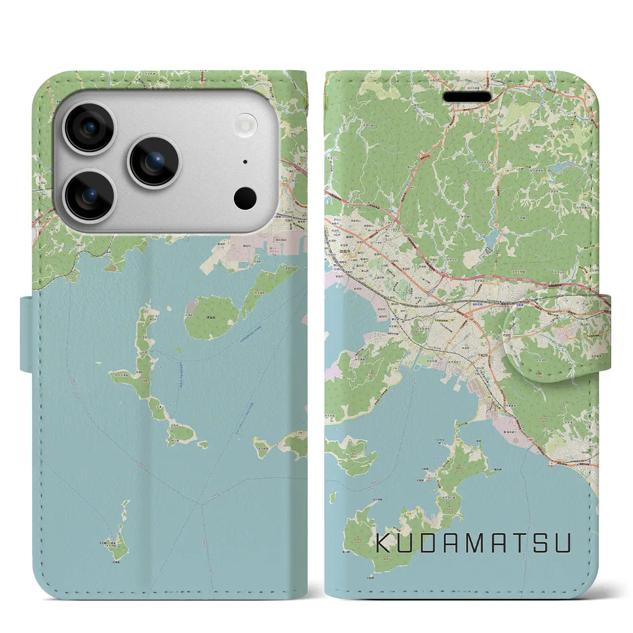 【下松（山口県）】地図柄iPhoneケース（手帳タイプ）