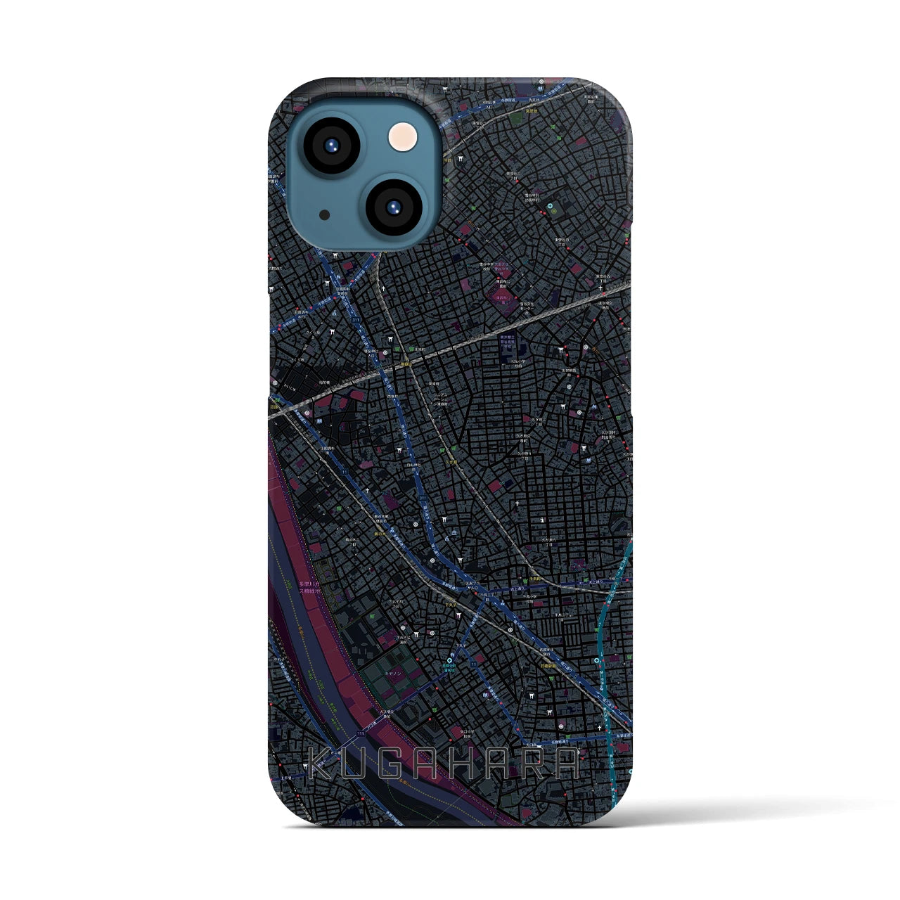 【久が原（東京都）】地図柄iPhoneケース（バックカバータイプ）