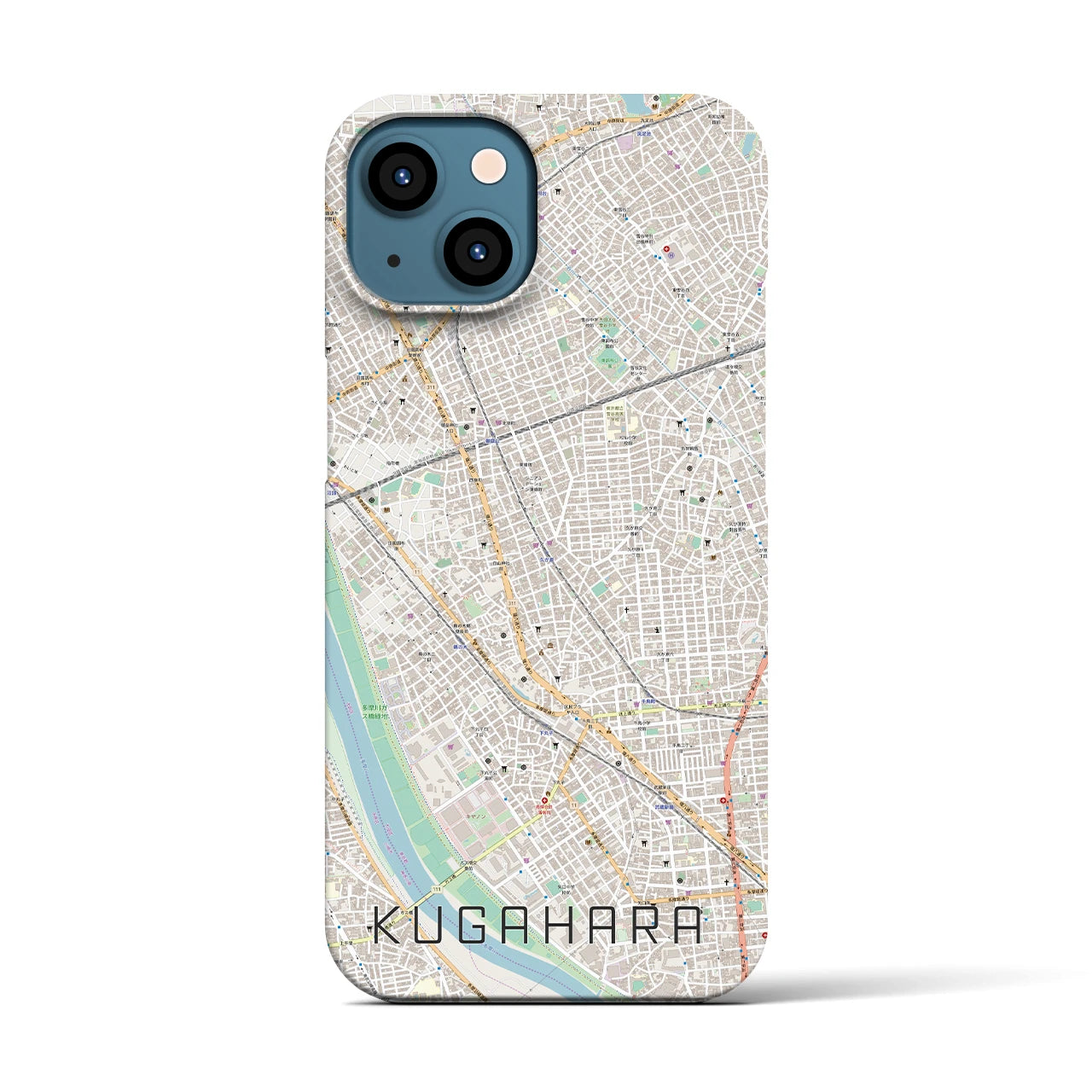 【久が原（東京都）】地図柄iPhoneケース（バックカバータイプ）