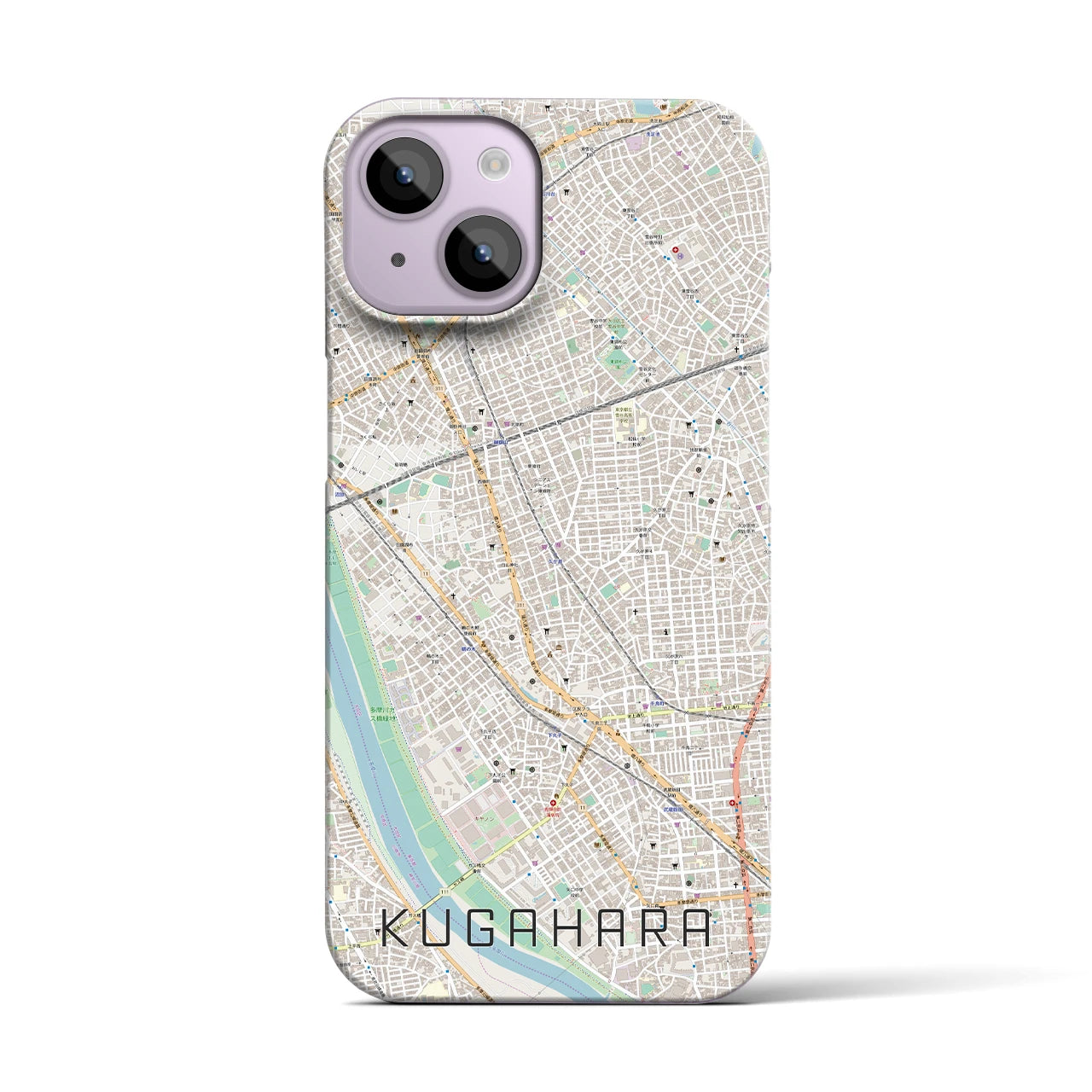【久が原（東京都）】地図柄iPhoneケース（バックカバータイプ）