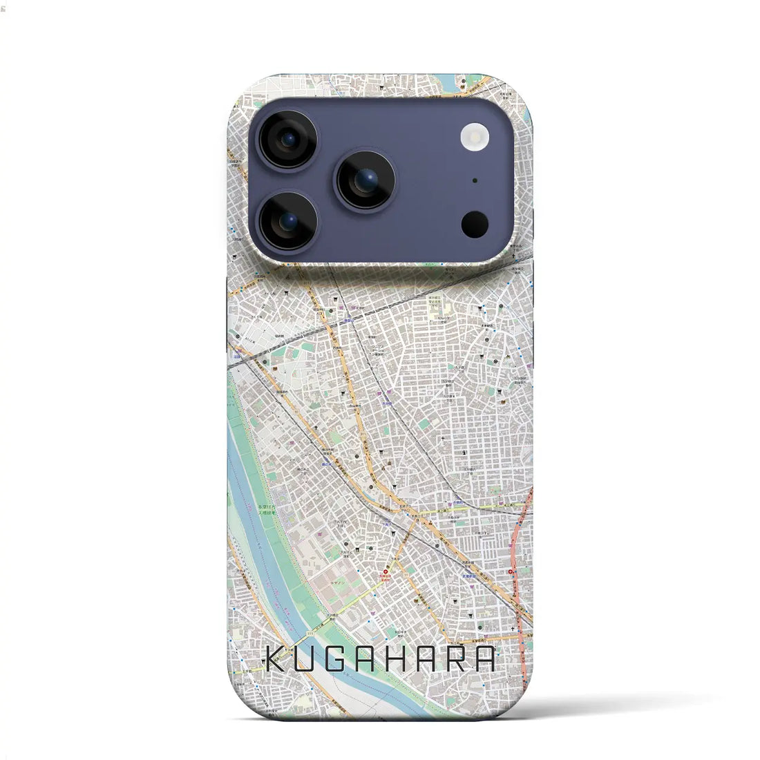 【久が原(東京都)】地図柄iPhoneケース(バックカバータイプ)ブラック・iPhone 17 Pro Max 用