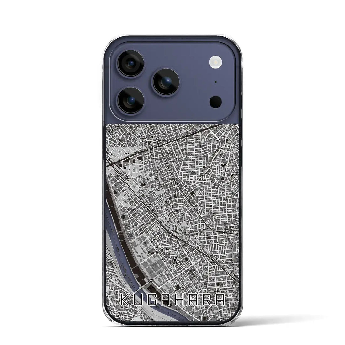 【久が原(東京都)】地図柄iPhoneケース(クリアタイプ)モノトーン・iPhone 17 Pro Max 用