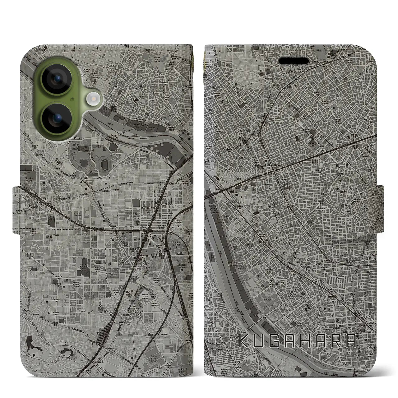 【久が原（東京都）】地図柄iPhoneケース（手帳タイプ）