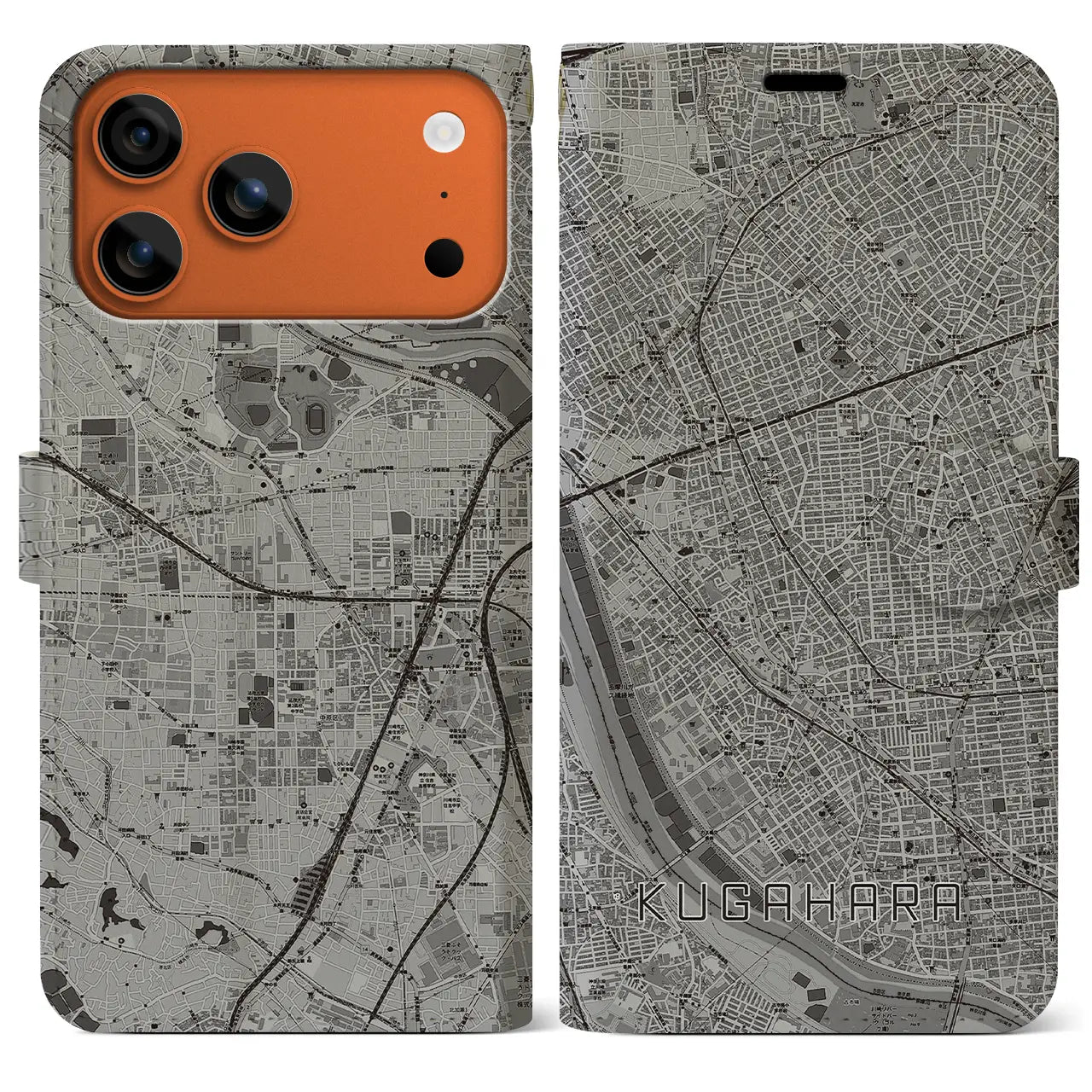 【久が原（東京都）】地図柄iPhoneケース（手帳タイプ）