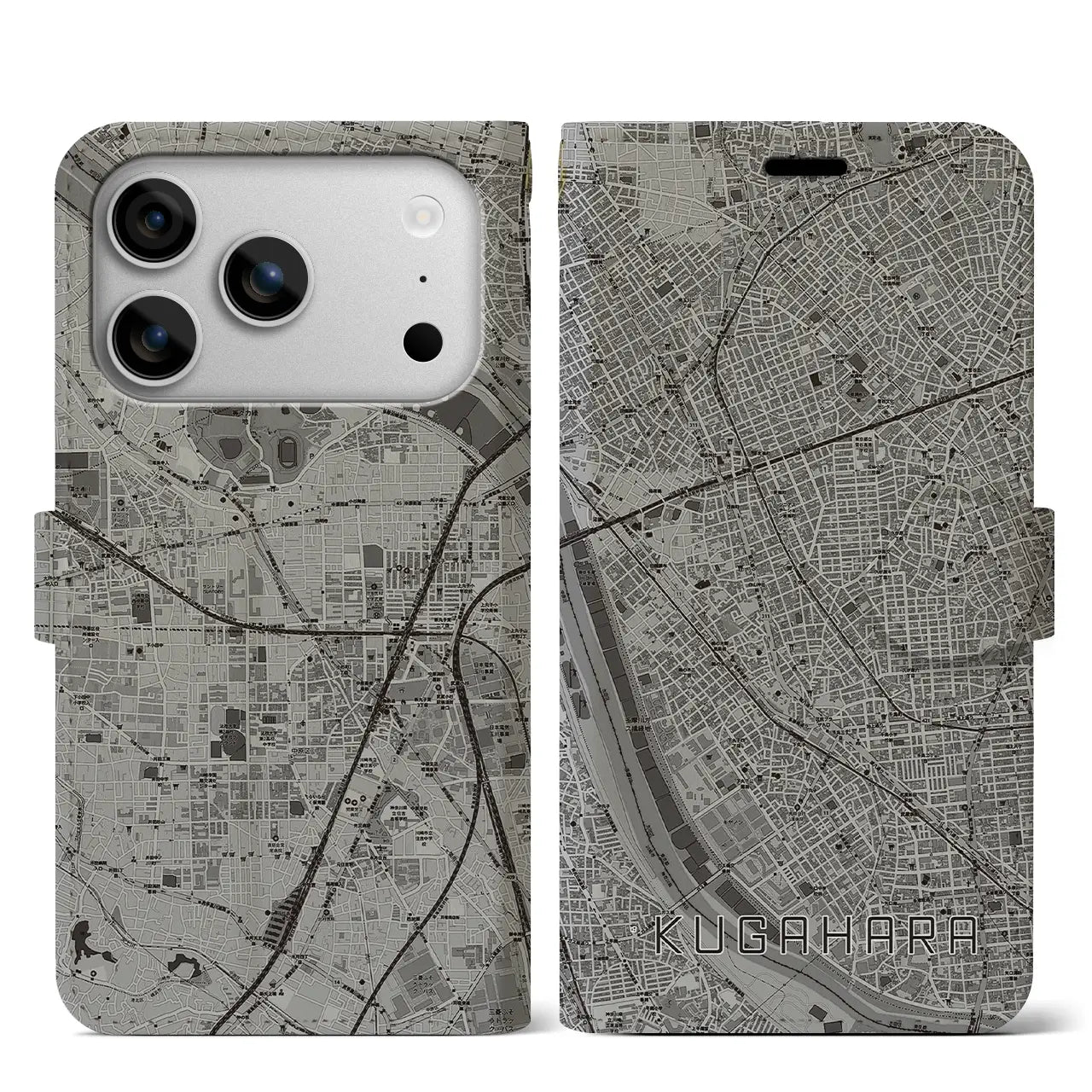 【久が原（東京都）】地図柄iPhoneケース（手帳タイプ）