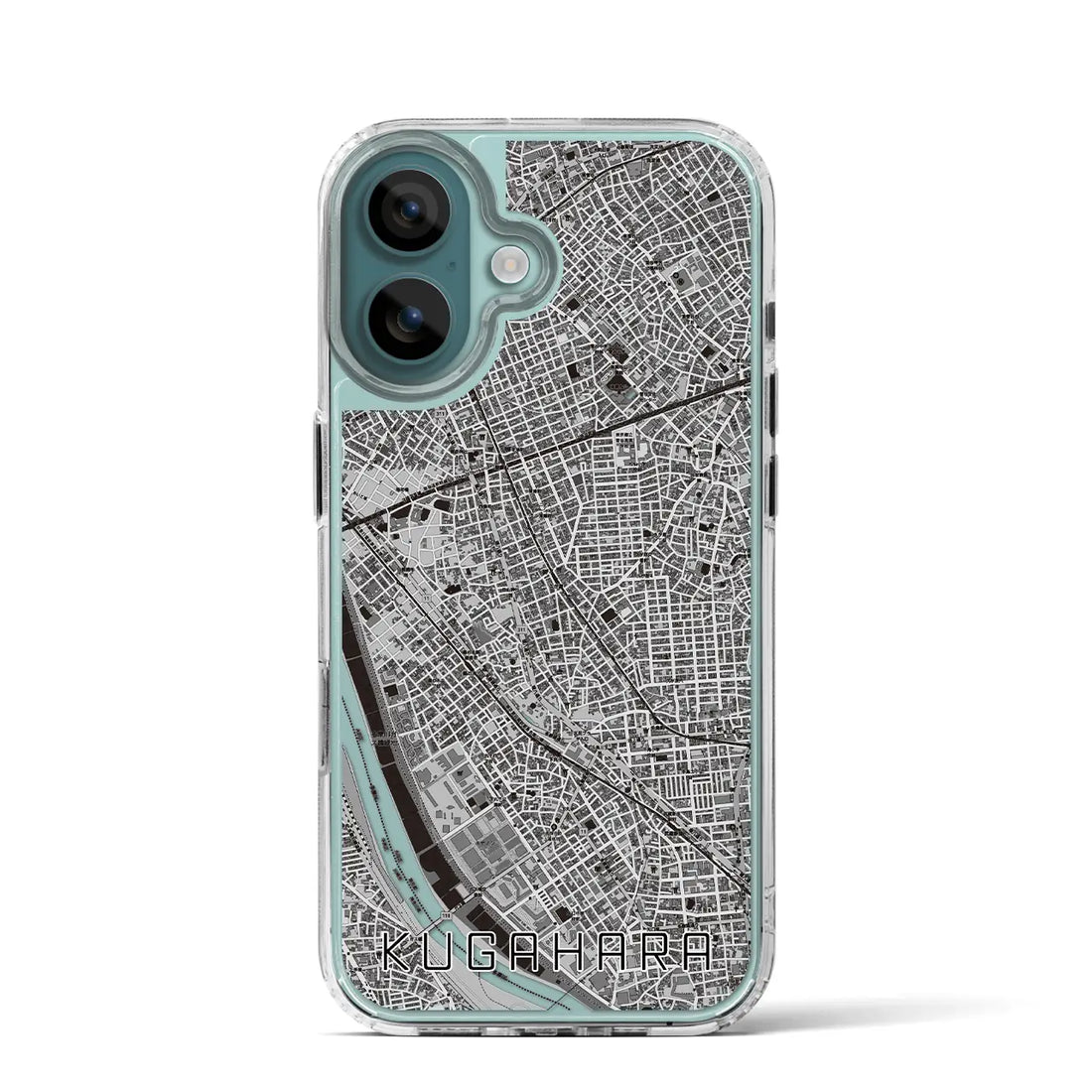 【久が原（東京都）】地図柄iPhoneケース（MagSafeタイプ）モノトーン・iPhone 16 Pro 用