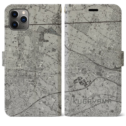 【久我山（東京都）】地図柄iPhoneケース（手帳タイプ）モノトーン・iPhone 11 Pro Max 用