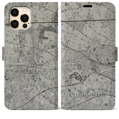 【久我山（東京都）】地図柄iPhoneケース（手帳タイプ）モノトーン・iPhone 12 Pro Max 用