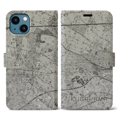 【久我山（東京都）】地図柄iPhoneケース（手帳タイプ）モノトーン・iPhone 13 用